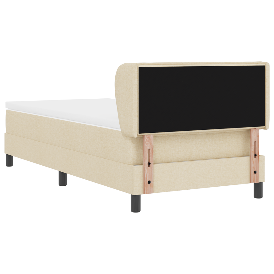 Boxspringbed met matras stof crèmekleurig 90x190 cm