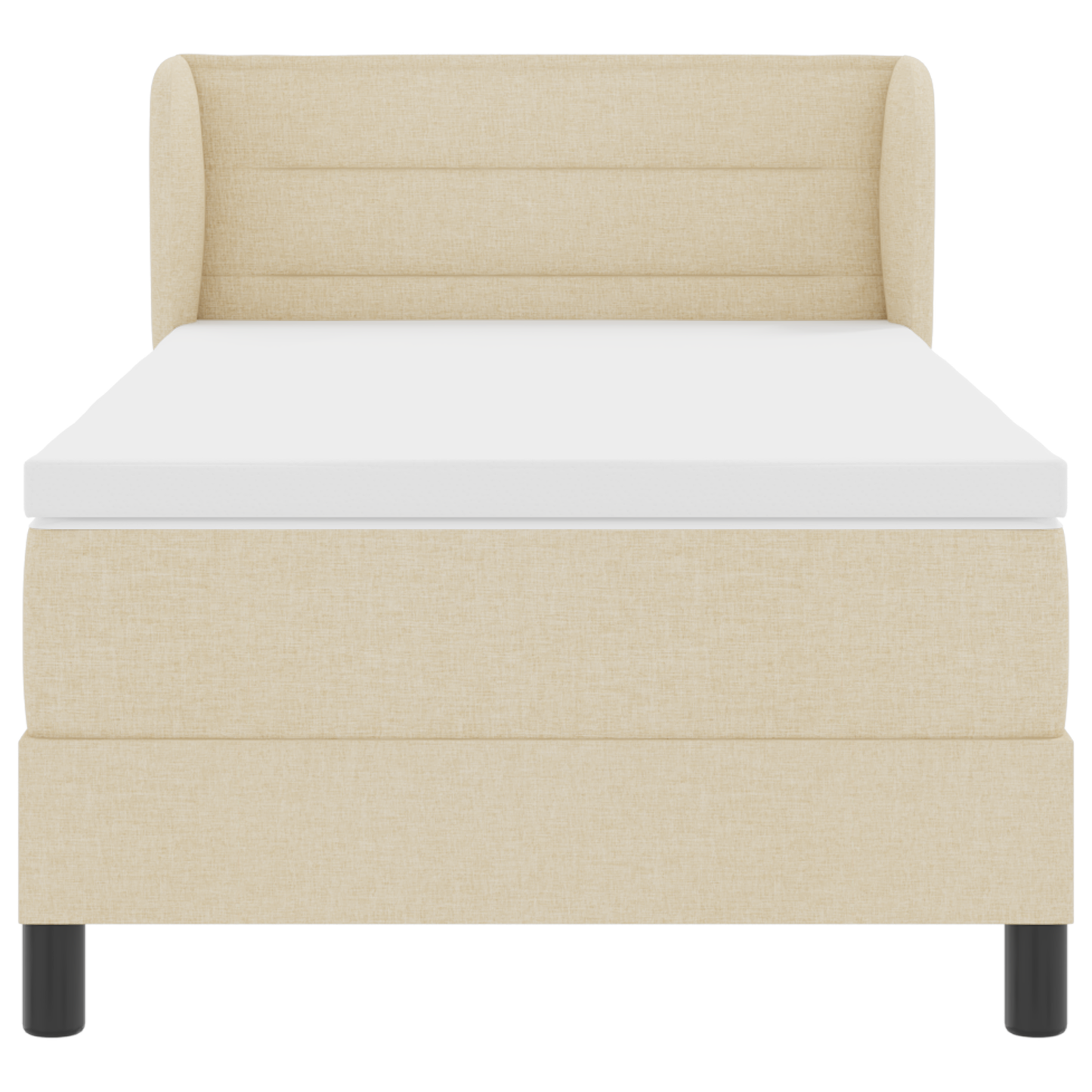 Boxspringbed met matras stof crèmekleurig 90x190 cm