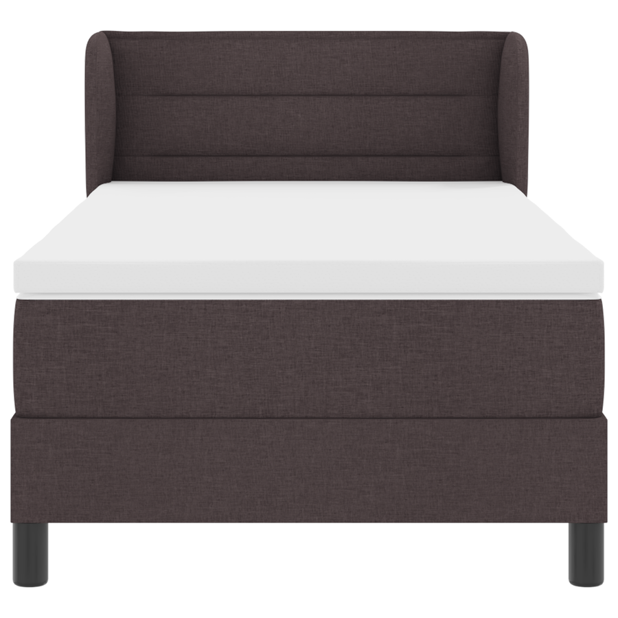 Boxspringbed met matras stof donkerbruin 90x200 cm