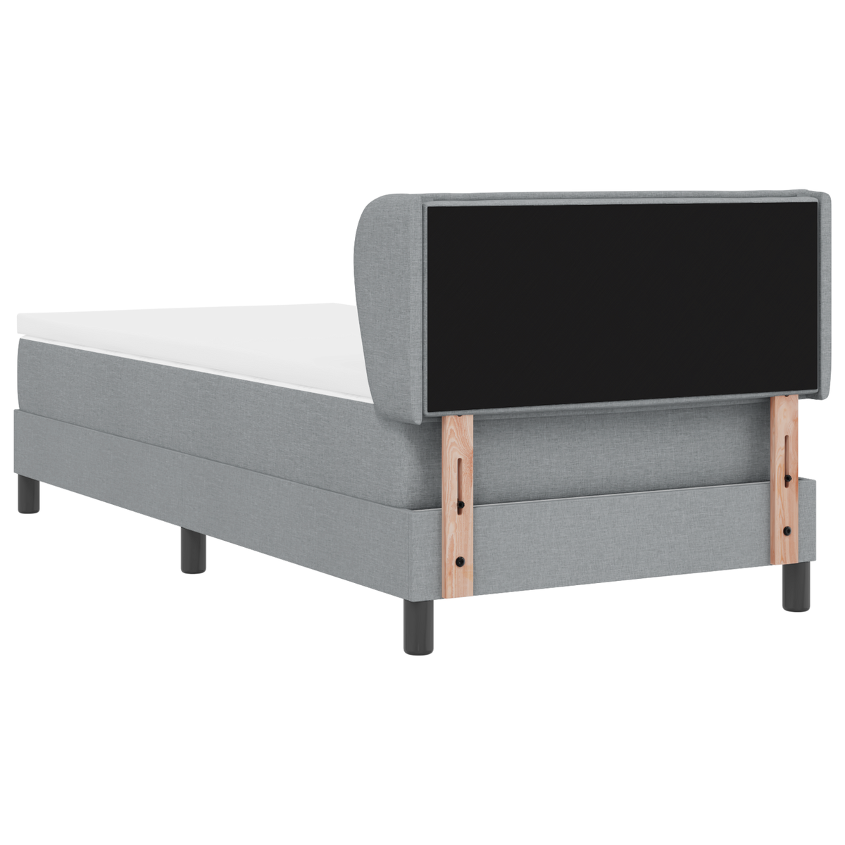 Boxspringbed met Matras Lichtgrijs 100x200 cm Stof