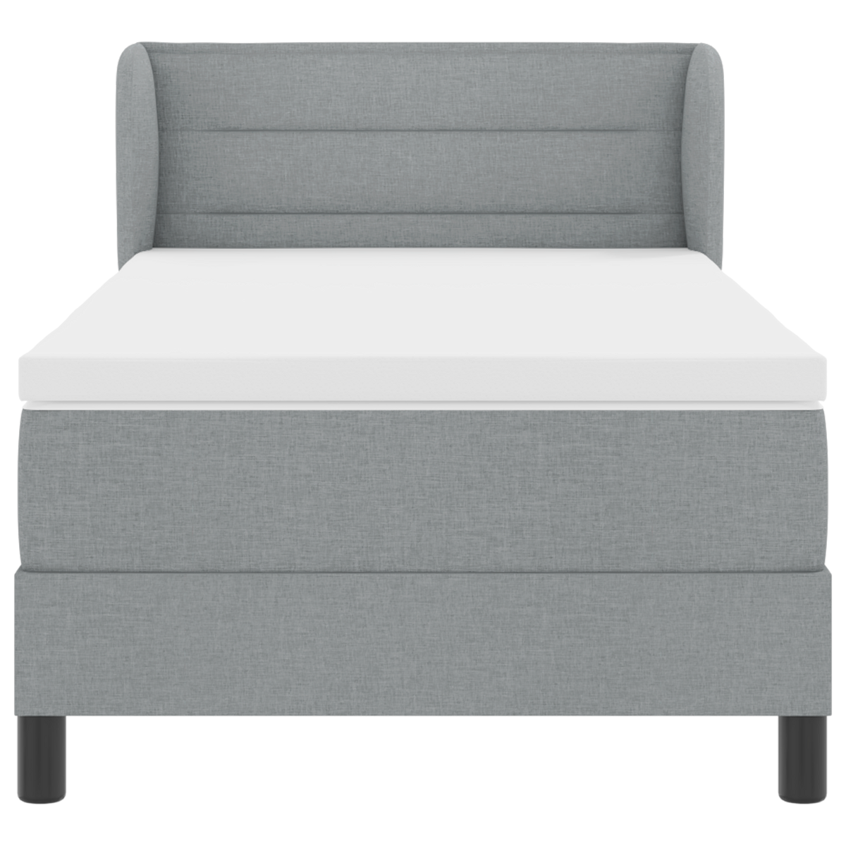 Boxspringbed met Matras Lichtgrijs 100x200 cm Stof