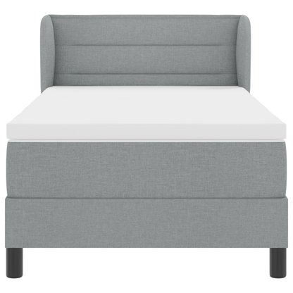 Boxspringbed met Matras Lichtgrijs 100x200 cm Stof