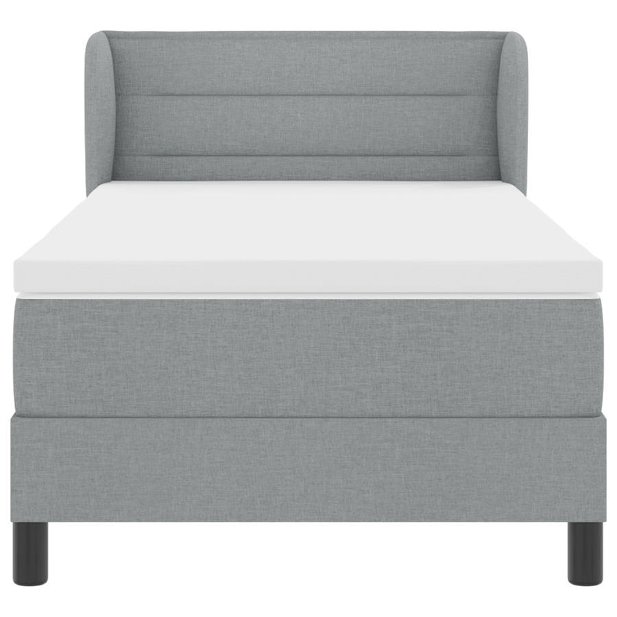 Boxspringbed met Matras Lichtgrijs 100x200 cm Stof