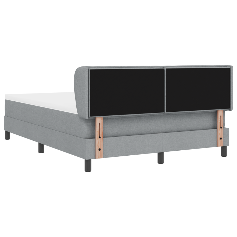 Boxspringbed met matras stof lichtgrijs 140x190 cm
