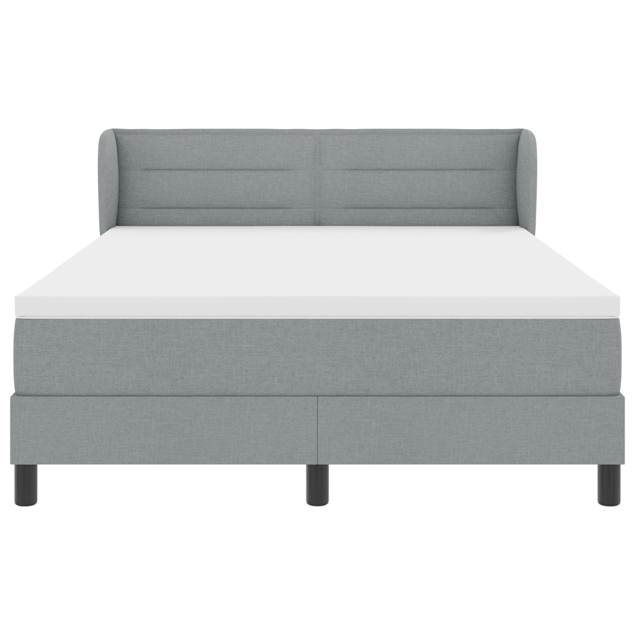 Boxspringbed met matras stof lichtgrijs 140x190 cm