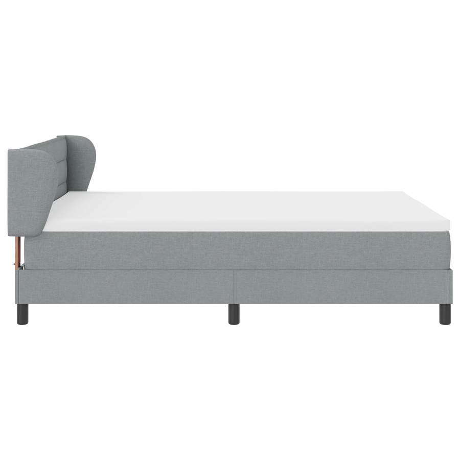 Boxspringbed met matras stof lichtgrijs 140x190 cm