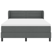 Boxspringbed met matras stof donkergrijs 140x190 cm