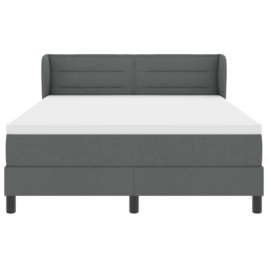 Boxspringbed met matras stof donkergrijs 140x200 cm