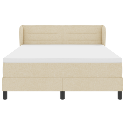 Boxspringbed met matras stof crèmekleurig 140x200 cm