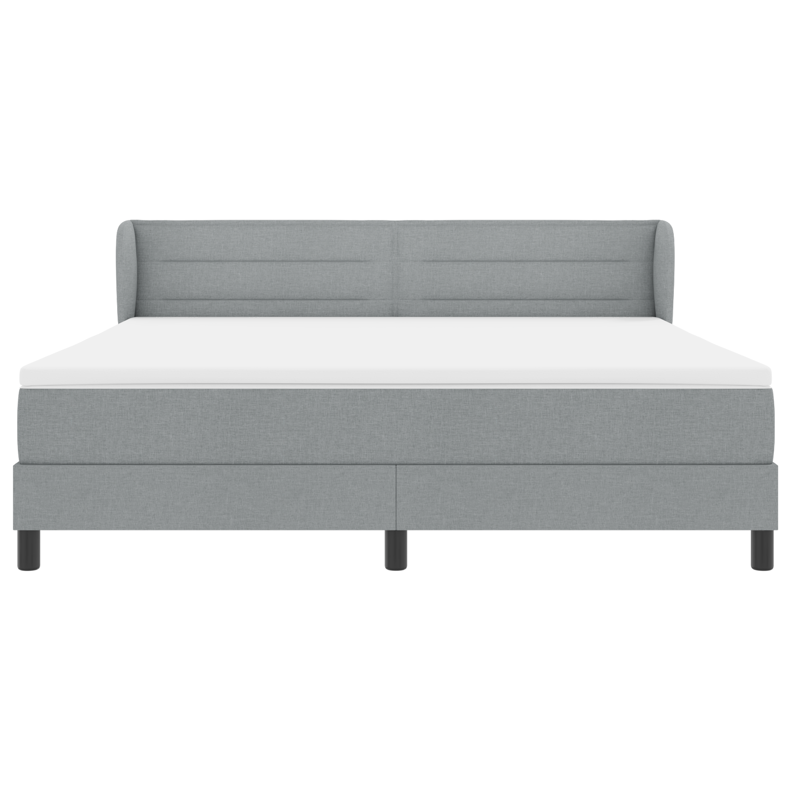 Boxspringbed met matras stof lichtgrijs 180x200 cm