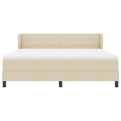 Boxspringbed met matras stof crèmekleurig 180x200 cm