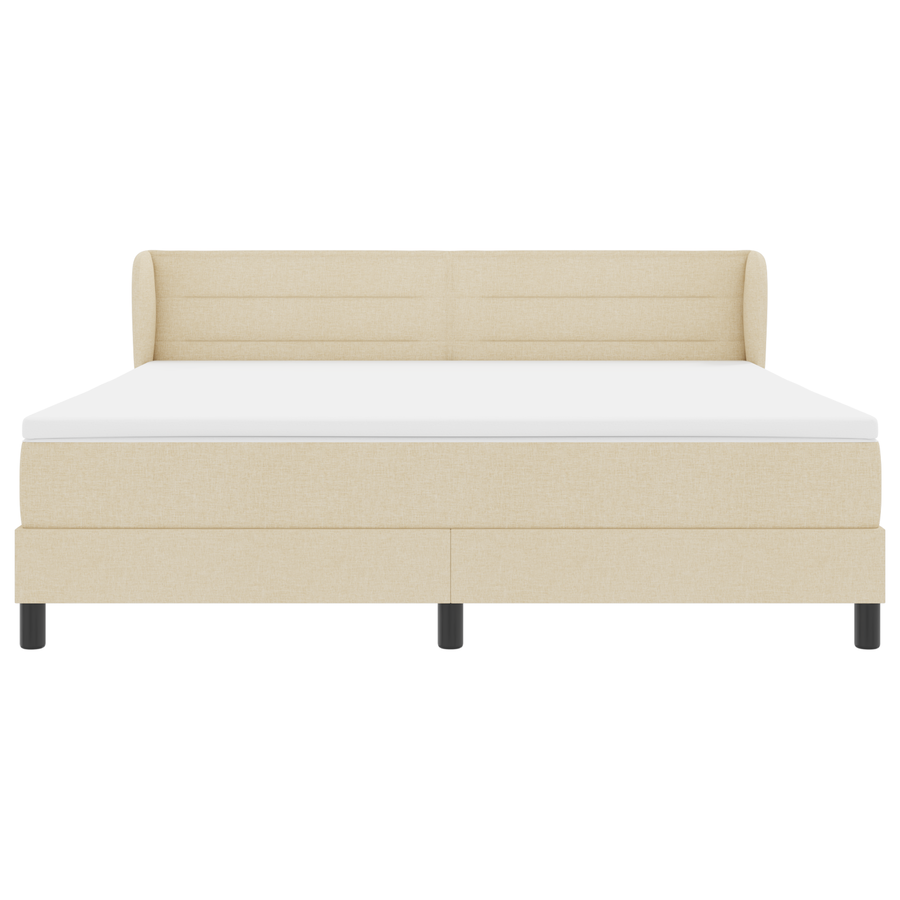 Boxspringbed met matras stof crèmekleurig 180x200 cm