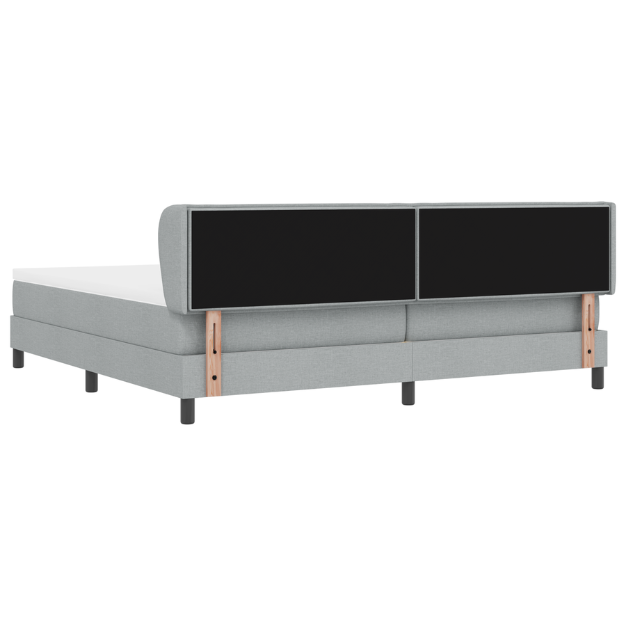 Boxspringbed met matras stof lichtgrijs 200x200 cm