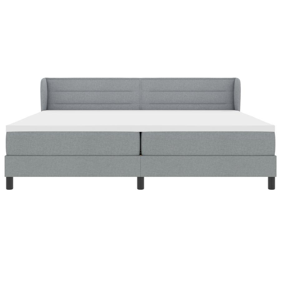 Boxspringbed met matras stof lichtgrijs 200x200 cm