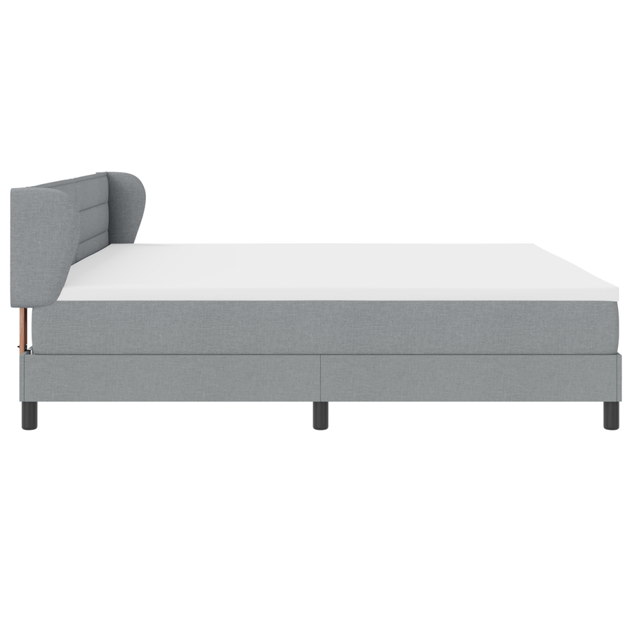 Boxspringbed met matras stof lichtgrijs 200x200 cm