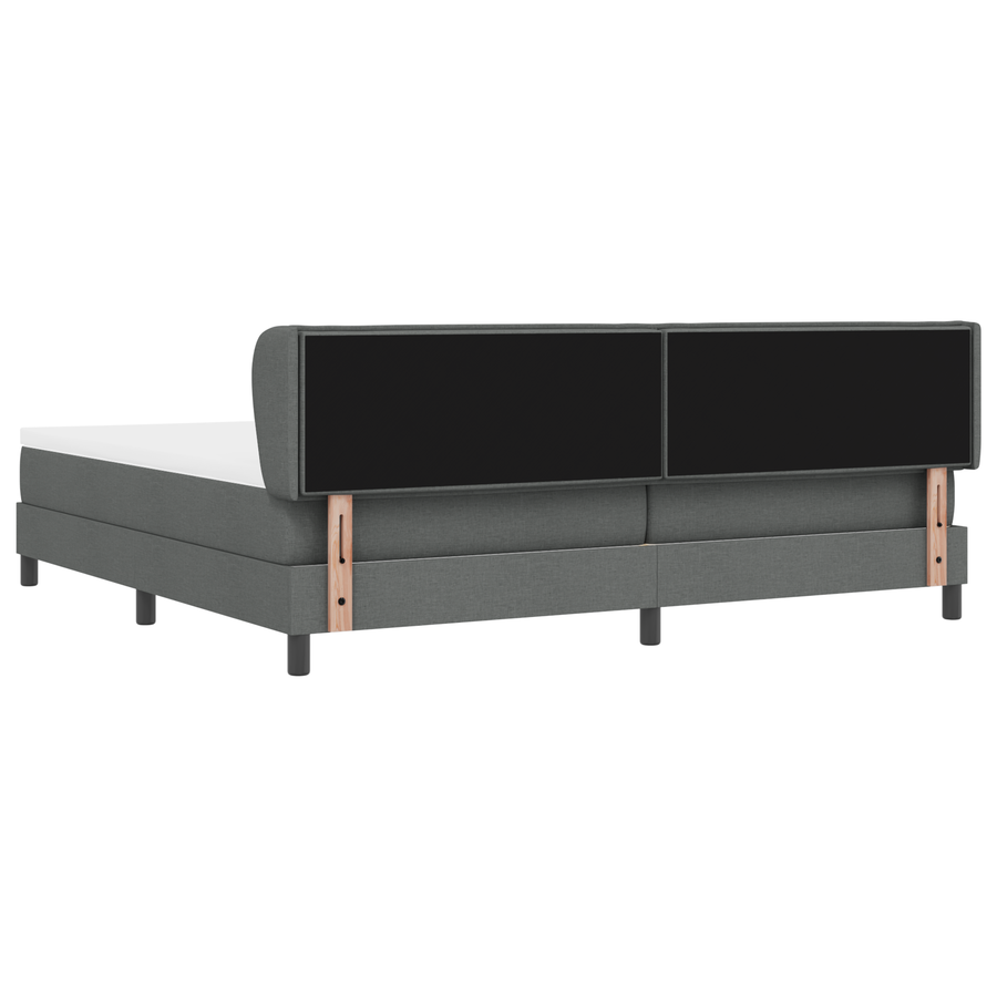 Boxspringbed met matras stof donkergrijs 200x200 cm