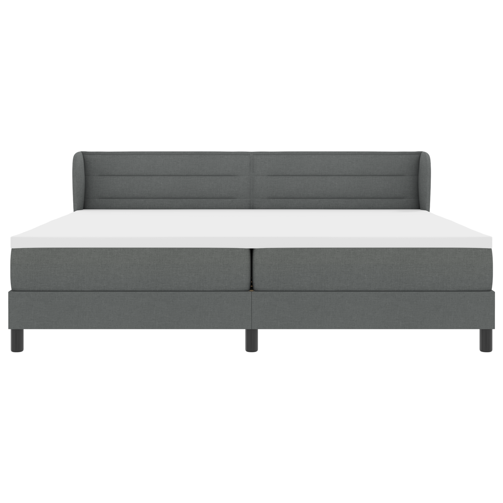 Boxspringbed met matras stof donkergrijs 200x200 cm