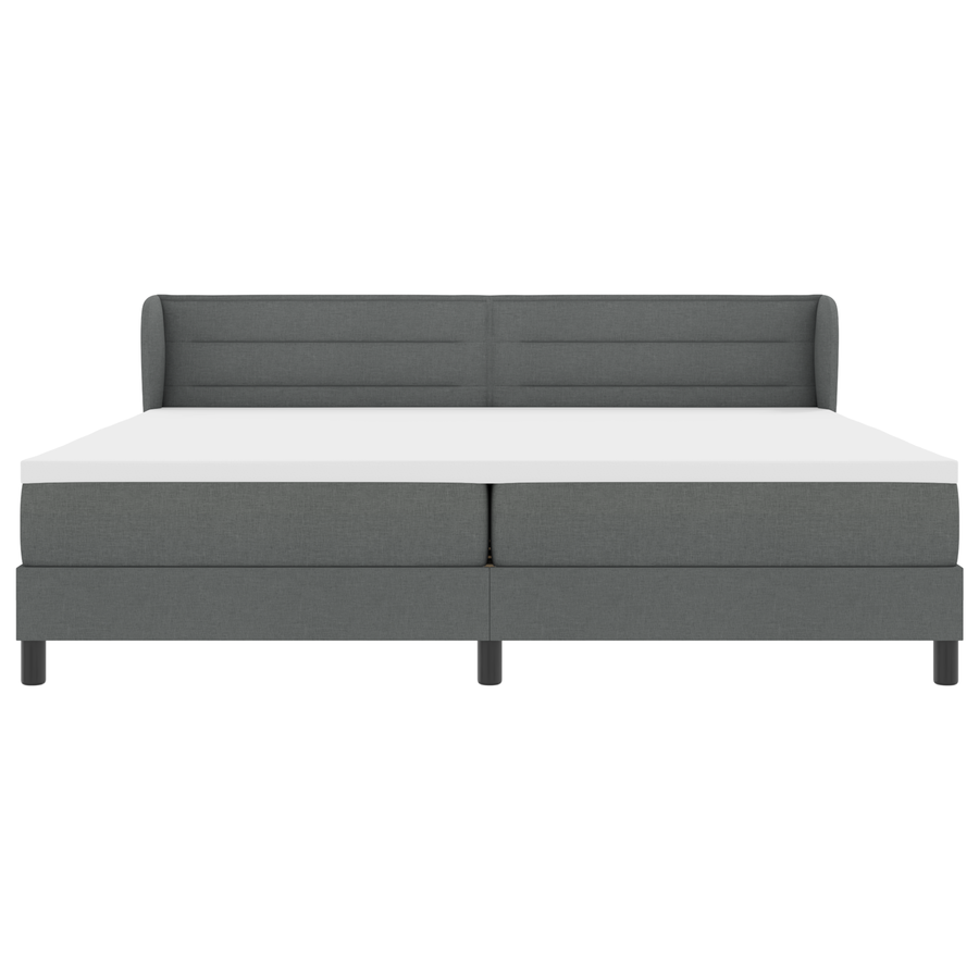 Boxspringbed met matras stof donkergrijs 200x200 cm