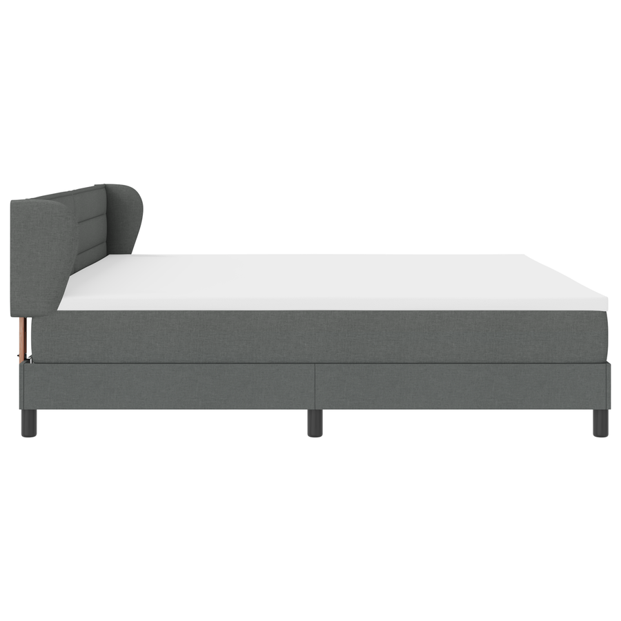 Boxspringbed met matras stof donkergrijs 200x200 cm
