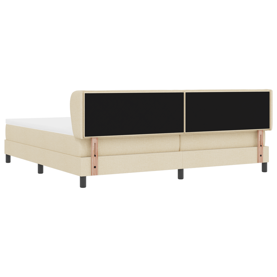 Boxspringbed met matras stof crèmekleurig 200x200 cm