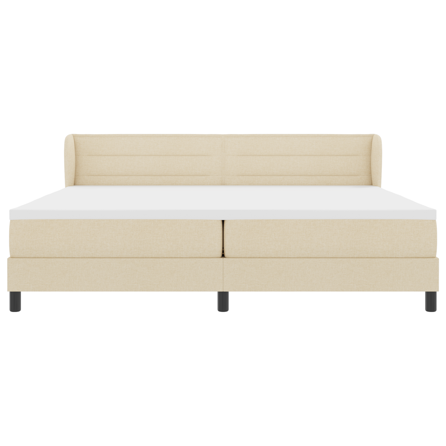 Boxspringbed met matras stof crèmekleurig 200x200 cm