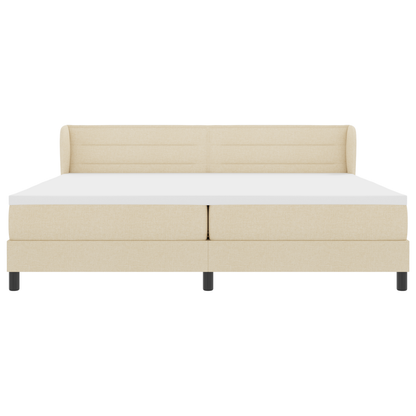 Boxspringbed met matras stof crèmekleurig 200x200 cm