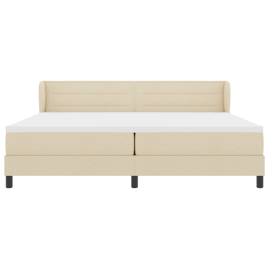 Boxspringbed met matras stof crèmekleurig 200x200 cm