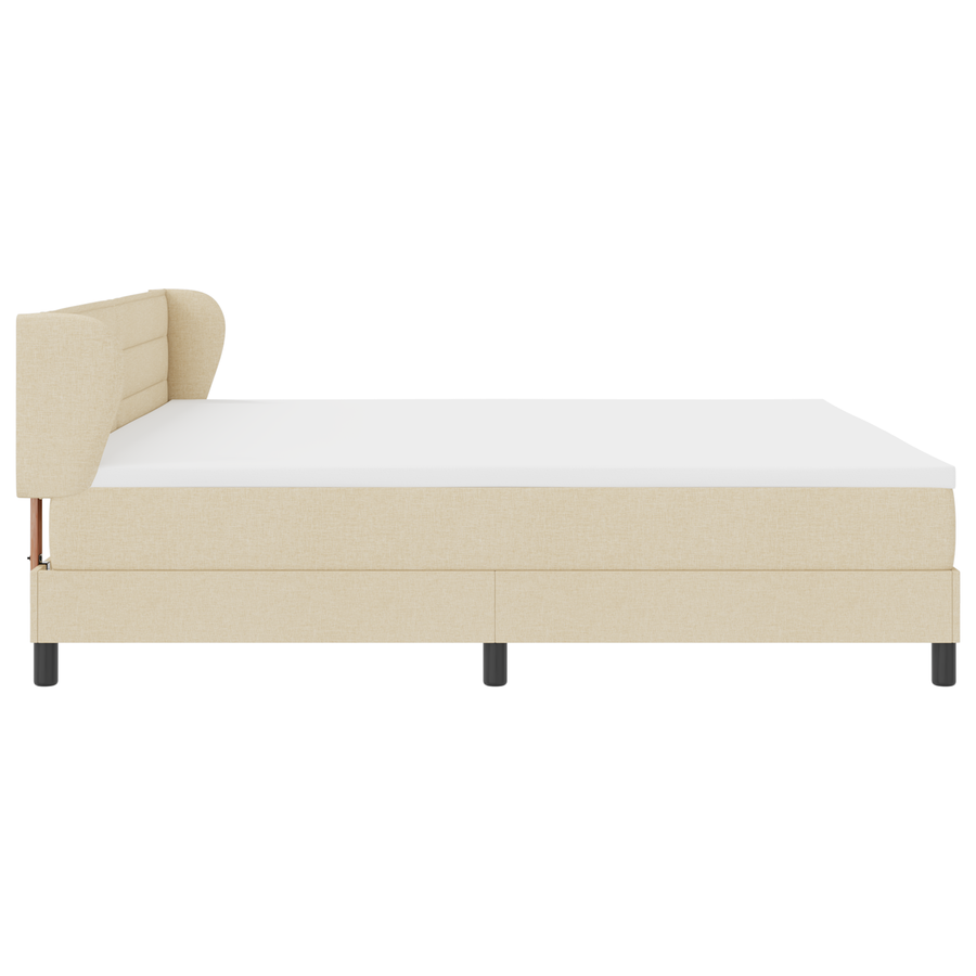 Boxspringbed met matras stof crèmekleurig 200x200 cm