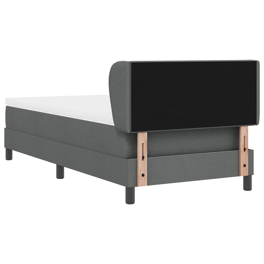 Boxspring Bed met Matras Donkergrijs 80x200 cm Stof