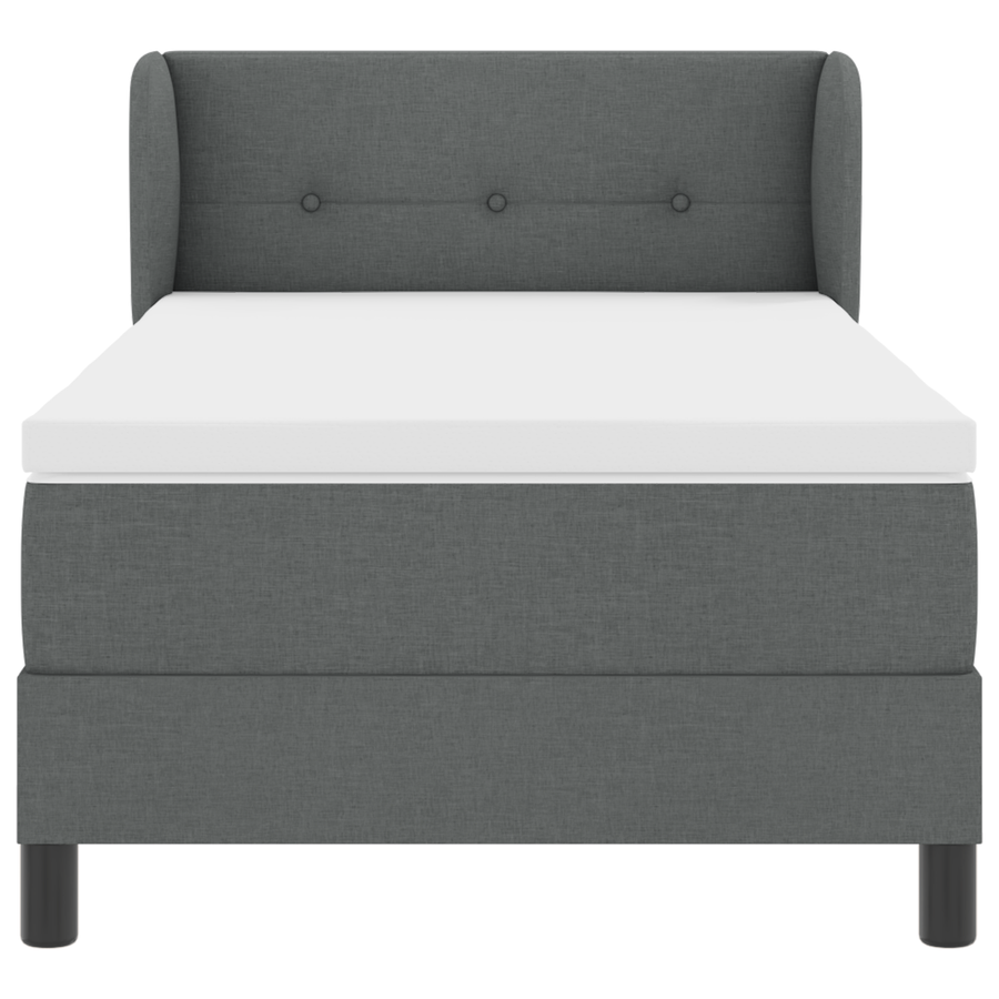 Boxspring Bed met Matras Donkergrijs 80x200 cm Stof