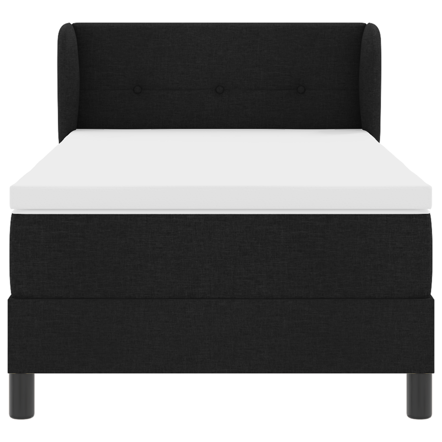 Boxspringbed met matras stof zwart 80x200 cm