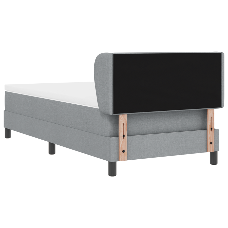 Boxspringbed met matras stof lichtgrijs 90x190 cm