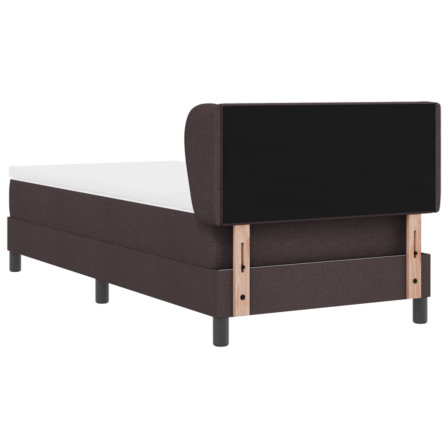 Boxspringbed met matras stof donkerbruin 90x190 cm