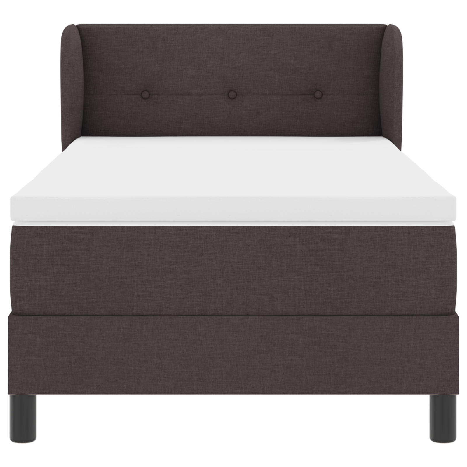 Boxspringbed met matras stof donkerbruin 90x190 cm