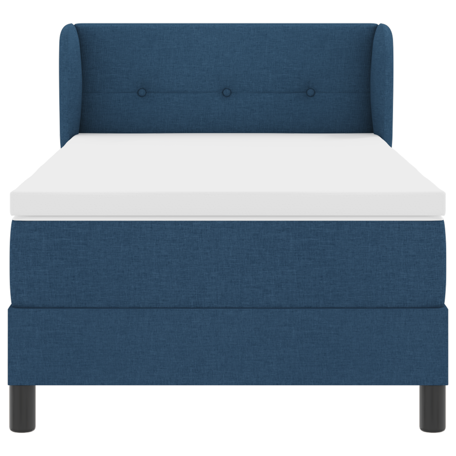 Boxspringbed met matras stof blauw 90x190 cm