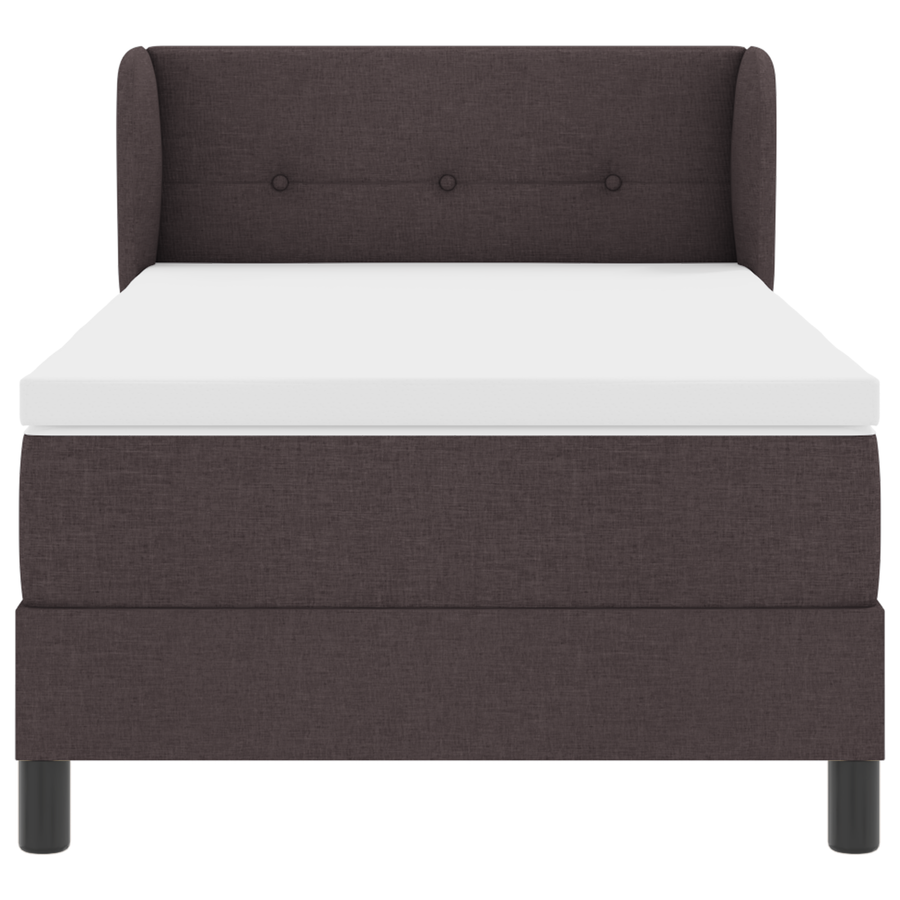 Boxspringbed met matras stof donkerbruin 90x200 cm