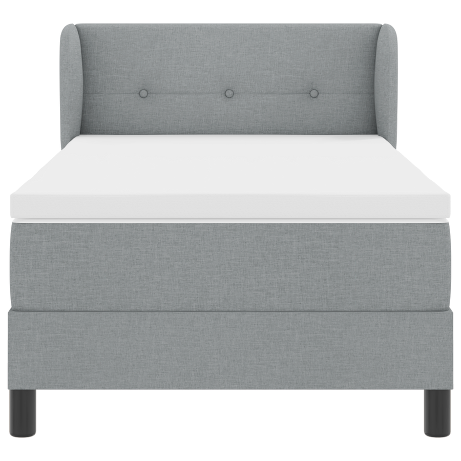 Boxspringbed met matras stof lichtgrijs 100x200 cm
