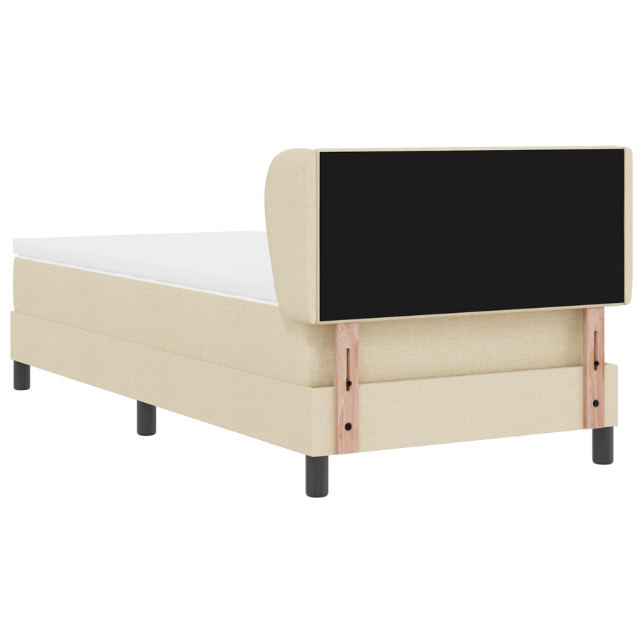 Boxspringbed met matras stof crèmekleurig 100x200 cm