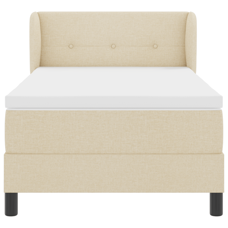 Boxspringbed met matras stof crèmekleurig 100x200 cm