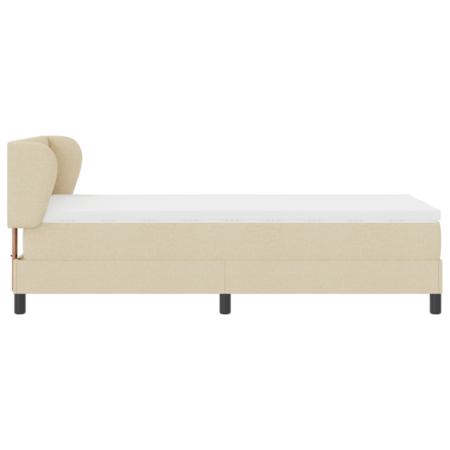 Boxspringbed met matras stof crèmekleurig 100x200 cm