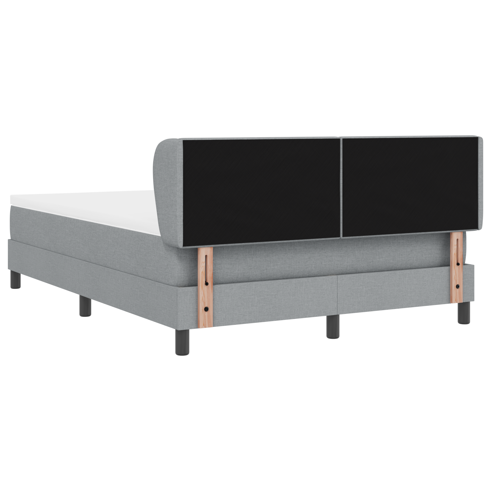 Boxspringbed met matras stof lichtgrijs 140x190 cm
