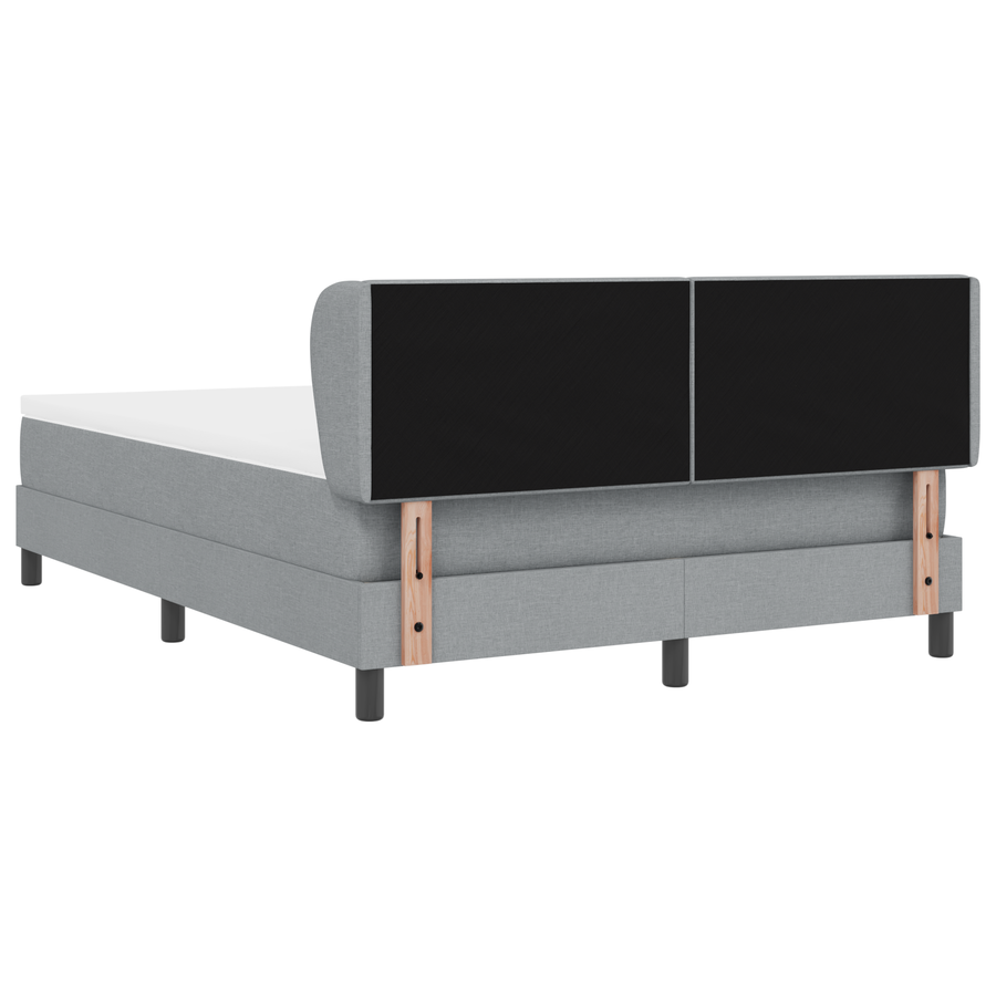 Boxspringbed met matras stof lichtgrijs 140x190 cm