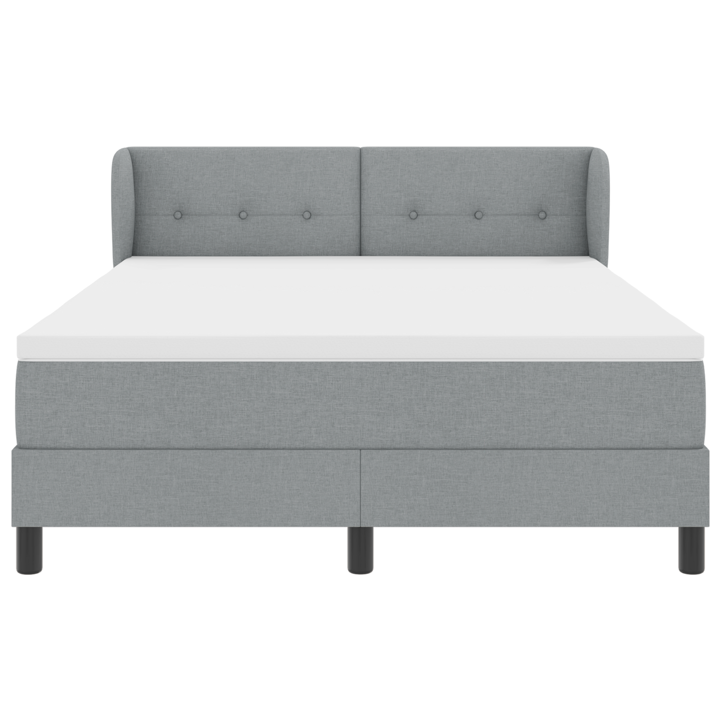 Boxspringbed met matras stof lichtgrijs 140x190 cm