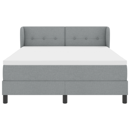 Boxspringbed met matras stof lichtgrijs 140x190 cm