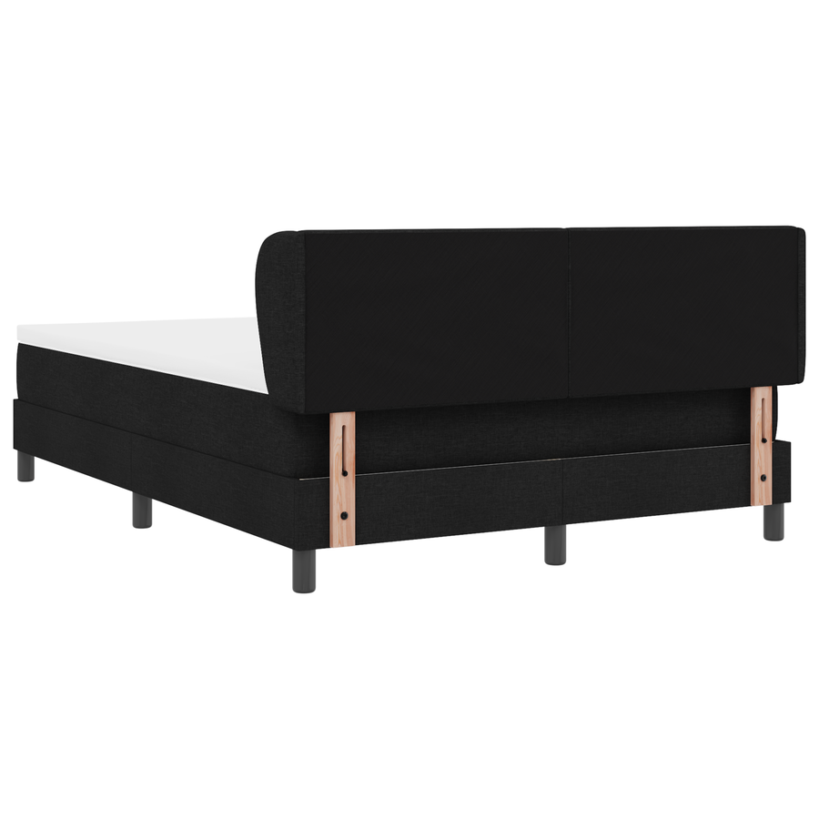 Boxspringbed met matras stof zwart 140x190 cm