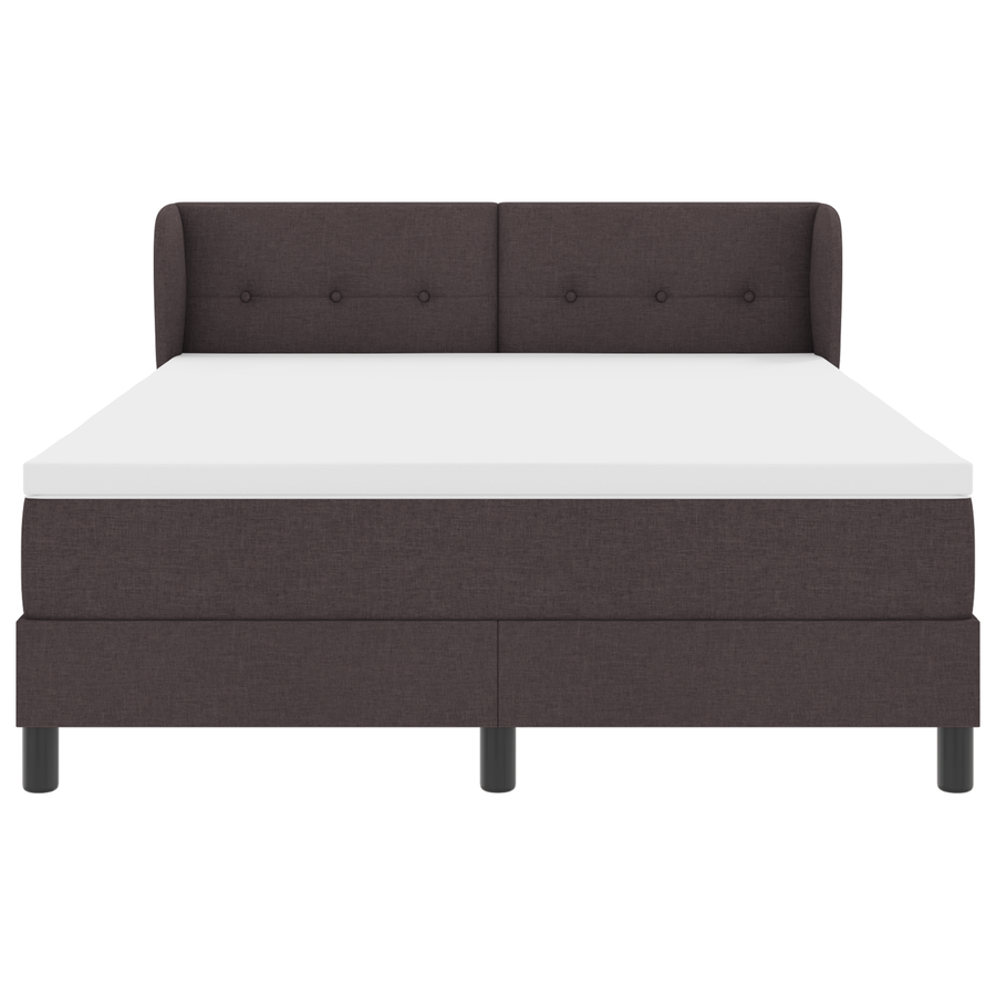 Boxspringbed met matras stof donkerbruin 140x190 cm