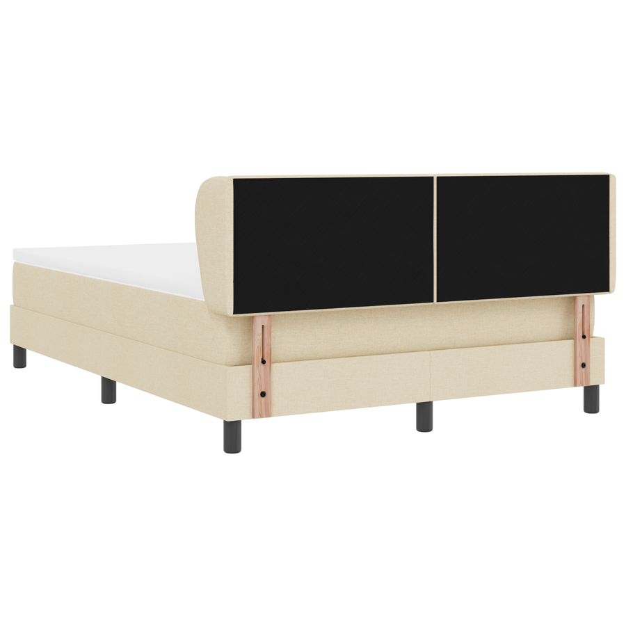 Boxspringbed met matras stof crèmekleurig 140x190 cm