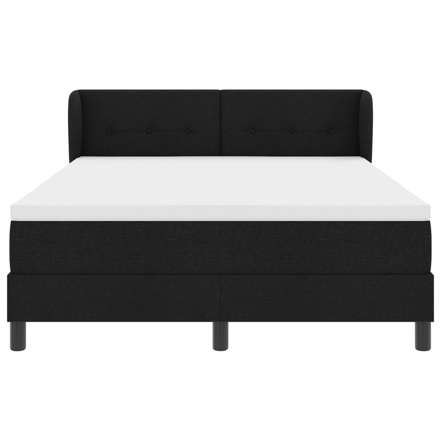Boxspringbed met matras stof zwart 140x200 cm