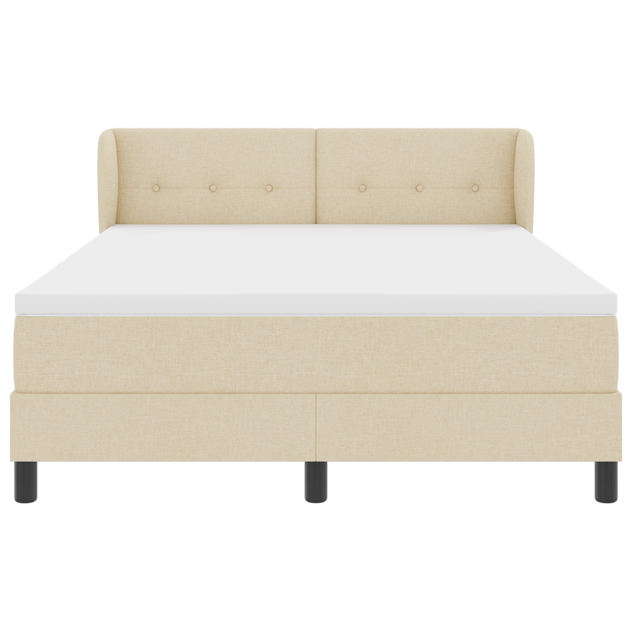 Boxspringbed met matras stof crèmekleurig 140x200 cm
