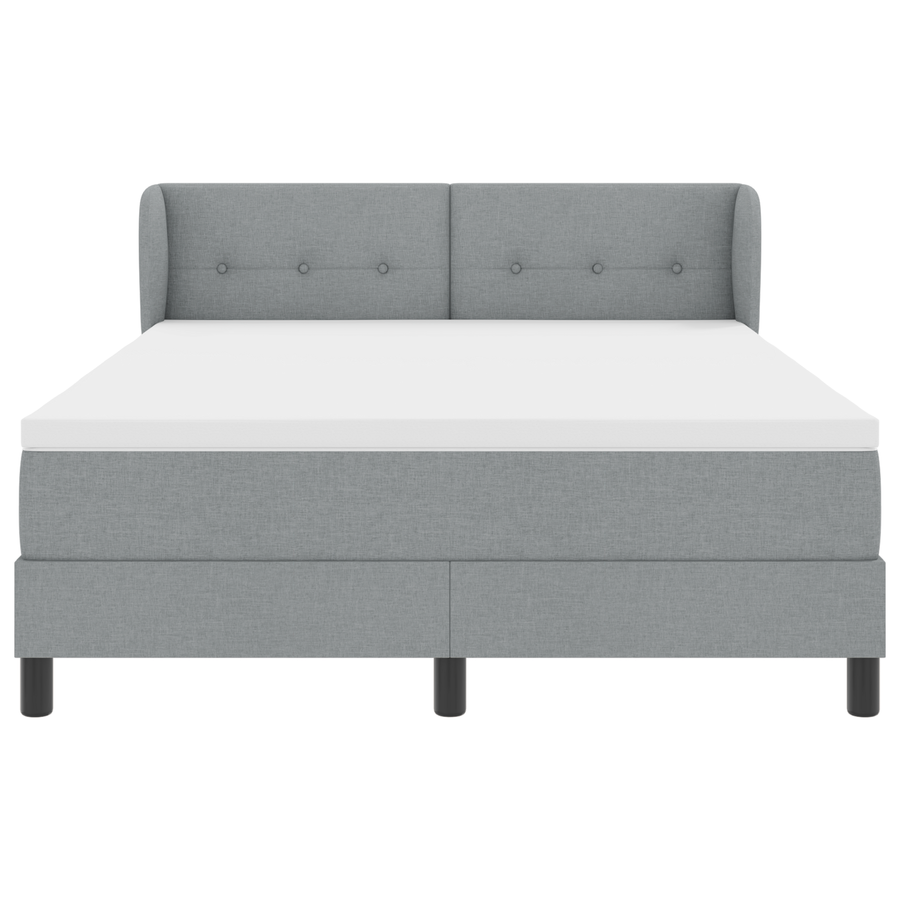 Boxspringbed met matras stof lichtgrijs 160x200 cm